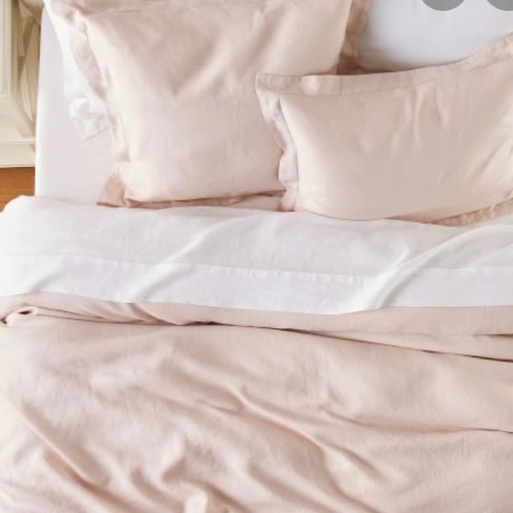 Anthro light pink duvet cover and sheet set